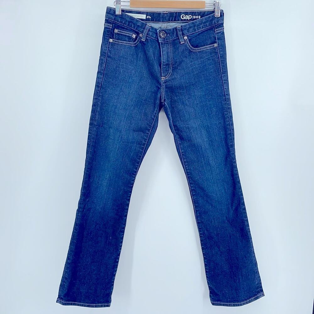 GAP 1969 Perfect Boot mid rise dark wash denim bootcut jeans sz 27S